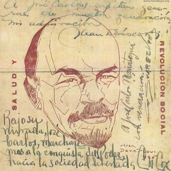 Díptico realizado para la despedida de Juan Devescovi (abril, 1927). Archivo José Carlos Mariátegui